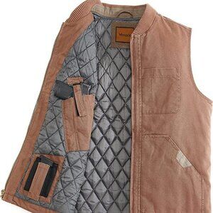 Concealed Carry Canvas Vest - Brown | Large